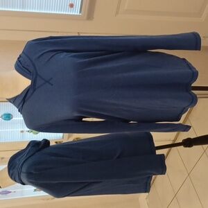 4/$40 Blue Hooded Long Sleeve Tee - Size Medium